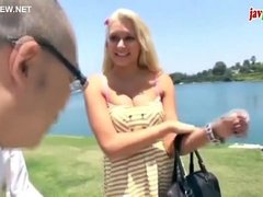 Hot blonde forced by 2 asian guys